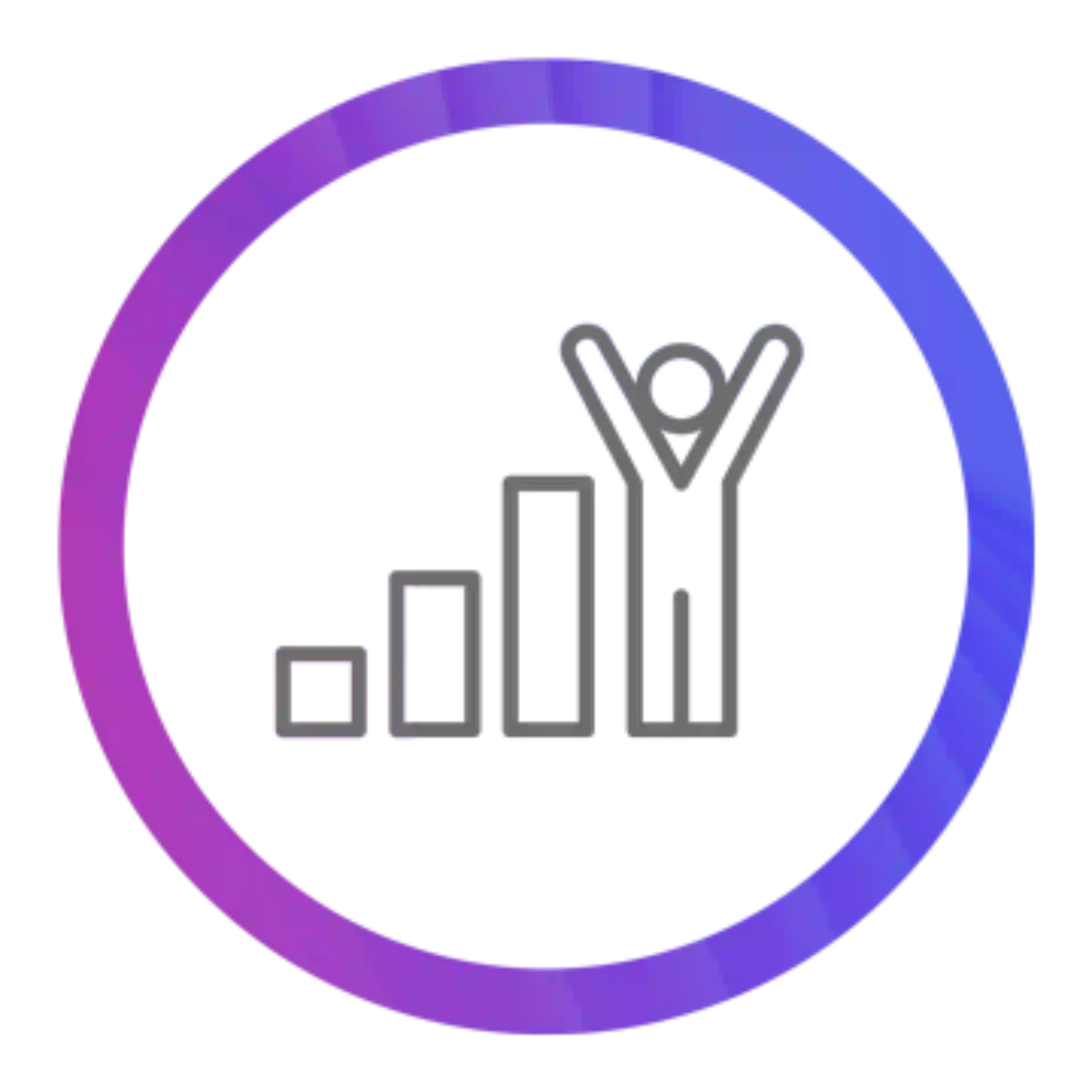 Growth icon blue